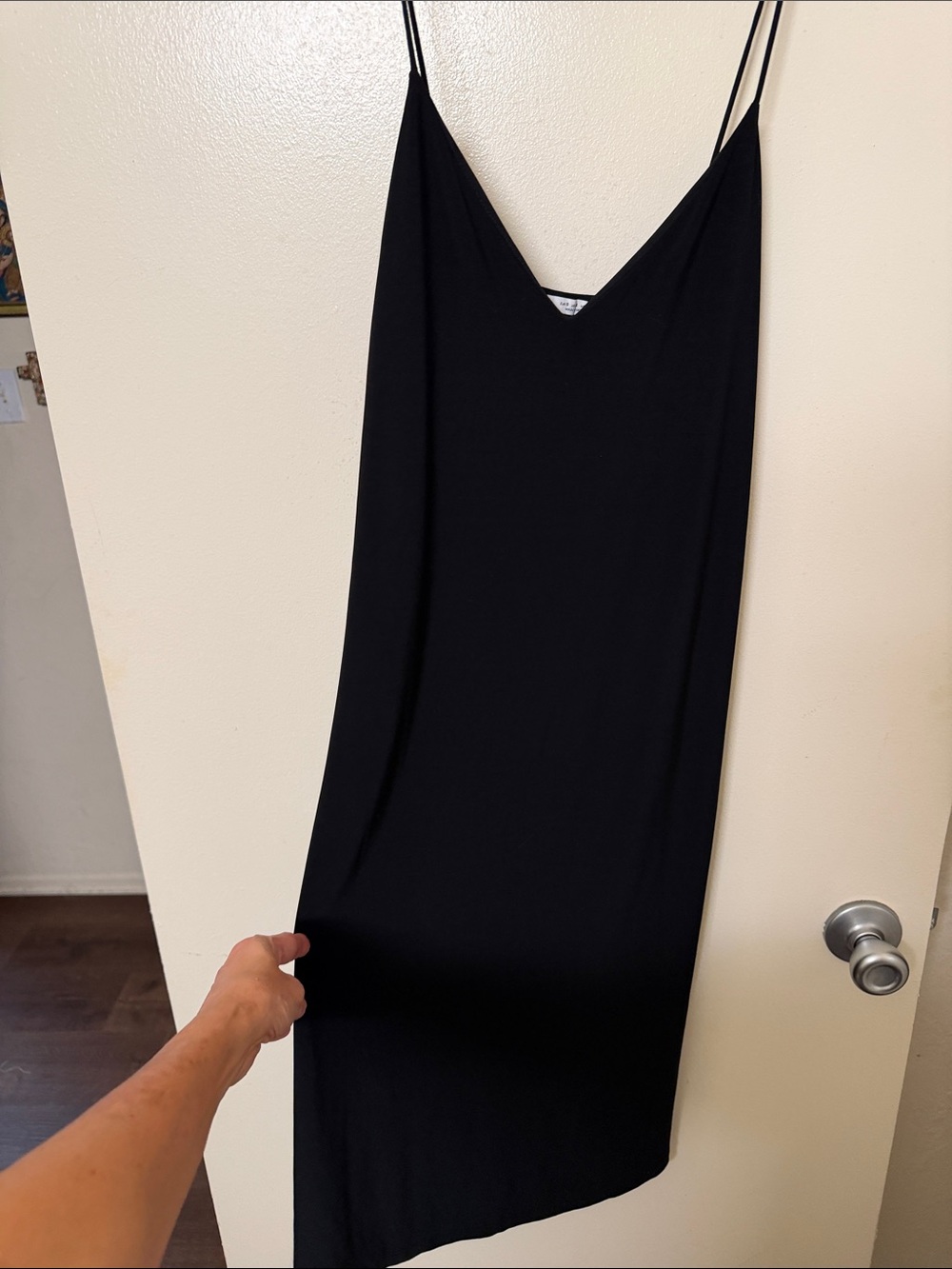 Classic Zara Black Slip Dress with Spaghetti Straps - Small